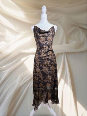 Golden Hour Siesta Stamp 100% Silk Tommy Bahama Midi NWT - 2